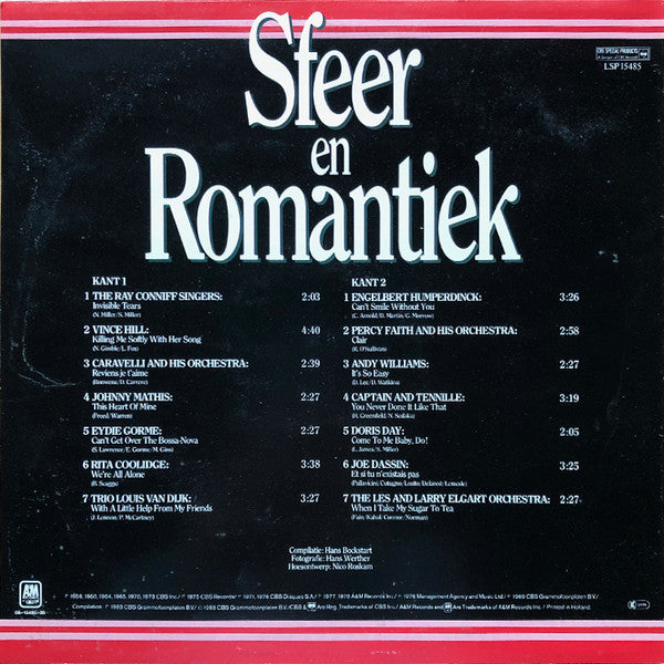 Various – Sfeer En Romantiek (LP) Vinyl LP Vinyl Very Good (VG) <br> Hoes Good Plus (G+)