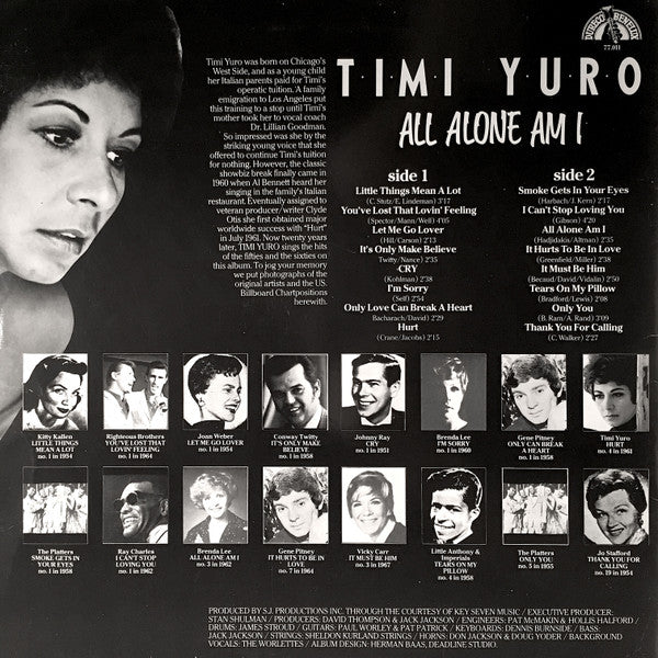 Timi Yuro - All Alone Am I (LP) Vinyl LP Vinyl Very Good (VG) <br> Hoes Good Plus (G+)