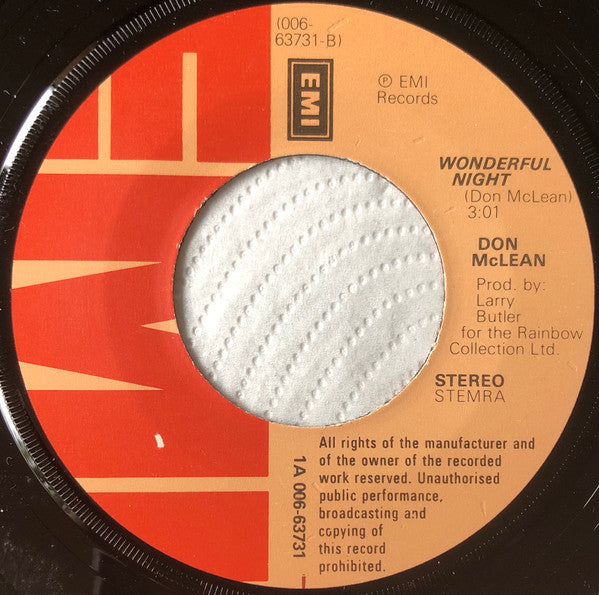 Don McLean - Your Cheating Heart Vinyl Singles Vinyl Goed / Hoes Generic