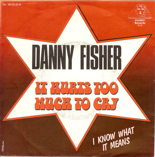 Danny Fisher - It Hurts Too Much To Cry Vinyl Singles Vinyl Very Good (VG) <br> Hoes Good Plus (G+)
