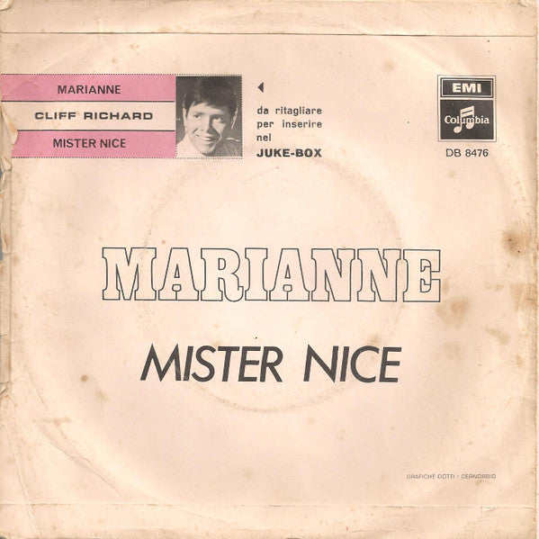 Cliff Richard - Marianne Vinyl Singles Vinyl Very Good (VG) <br> Hoes Good Plus (G+)