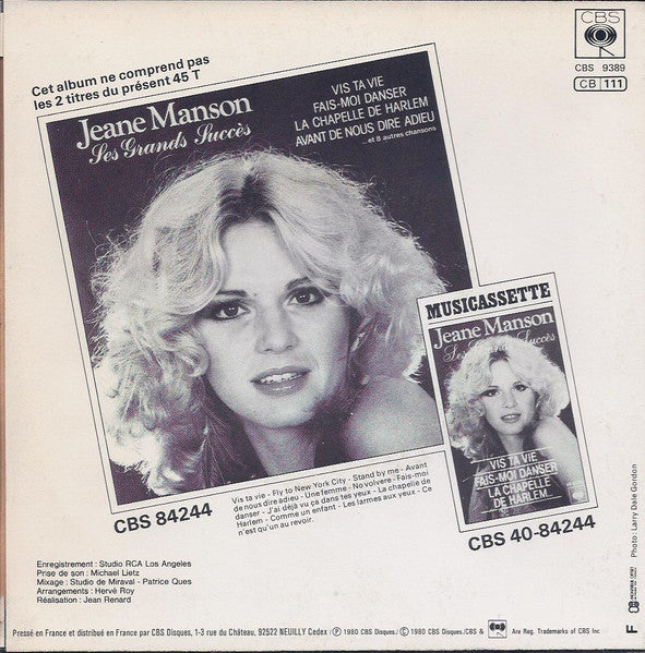 Jeane Manson - L'étoile D'amour Vinyl Singles Vinyl Very Good (VG) <br> Hoes Good Plus (G+)