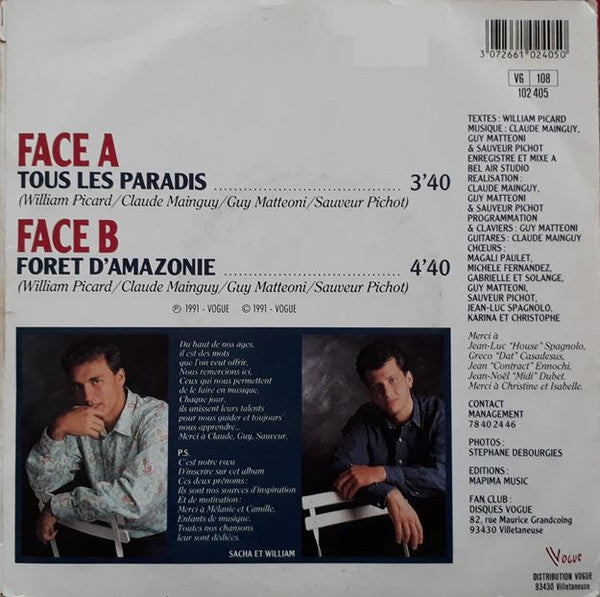 Début De Soirée - Tous Les Paradis Vinyl Singles Vinyl Very Good (VG) <br> Hoes Good Plus (G+)