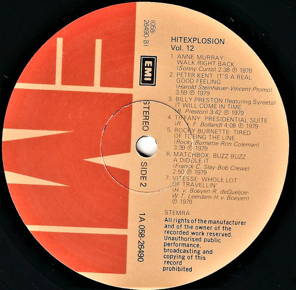 Various - Hit Explosion Vol. ** (LP) Vinyl LP Vinyl Very Good (VG) <br> Hoes Good Plus (G+)