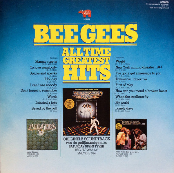 Bee Gees - All Time Greatest Hits (LP) Vinyl LP Vinyl Very Good (VG) <br> Hoes Good Plus (G+)