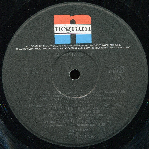 Various - Alle ** Favoriet! (LP) Vinyl LP Vinyl Very Good (VG) <br> Hoes Good Plus (G+)