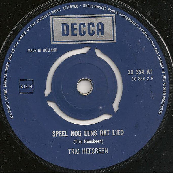 Trio Heesbeen - Rats, Kuch En Bonen Vinyl Singles Vinyl Very Good (VG) <br> Hoes Generic