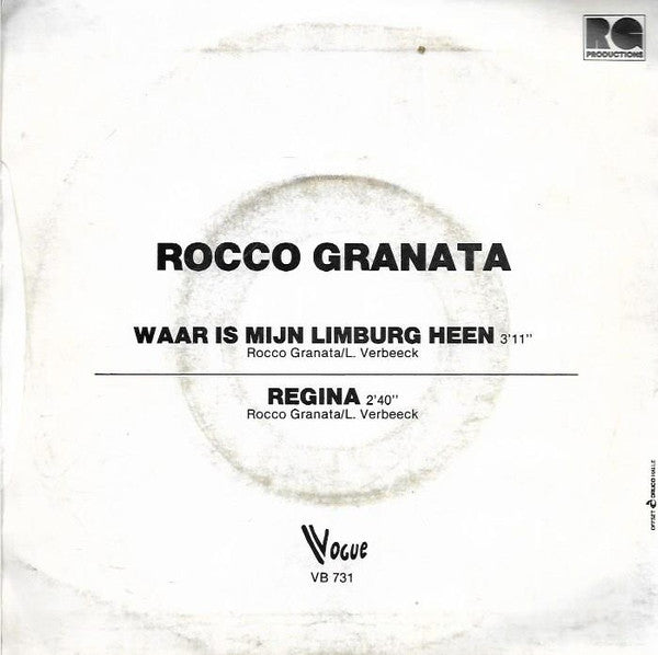 Rocco Granata - Waar Is Mijn Limburg Heen Vinyl Singles Vinyl Very Good (VG) <br> Hoes Good Plus (G+)