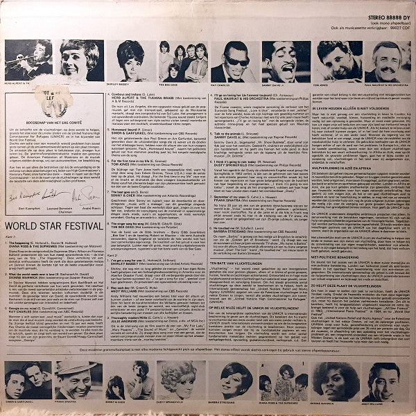 Various - World Star Festival (LP) Vinyl LP Vinyl Very Good (VG) <br> Hoes Good Plus (G+)