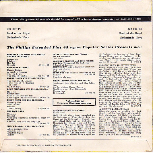 Marinierskapel der Koninklijke Marine - Anchors Aweigh Vinyl Singles EP Vinyl Zeer Goed / Hoesje Goed "VINYLSINGLES.NL"