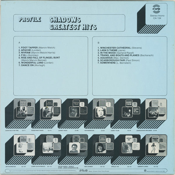 Shadows - Shadows Greatest Hits (Profile) (LP) Vinyl LP Vinyl Very Good (VG) <br> Hoes Good Plus (G+)