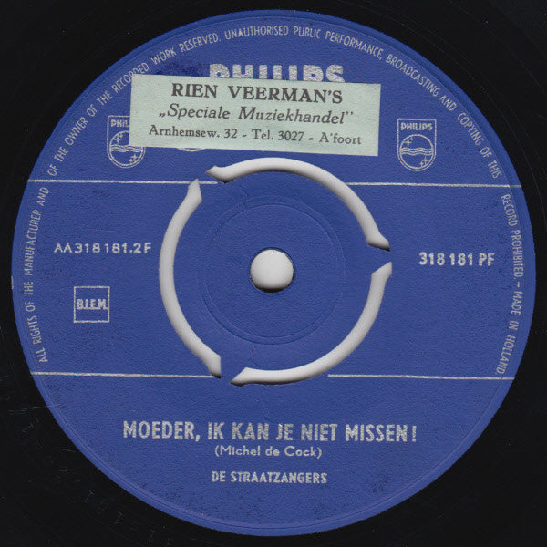 Straatzangers - Laat de Deur Voor Je Kinderen Open Vinyl Singles Vinyl Very Good (VG) <br> Hoes Good Plus (G+)