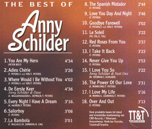Anny Schilder - The Best Of Anny Schilder (CD) Compact Disc Vinyl Very Good (VG) <br> Hoes Good Plus (G+)
