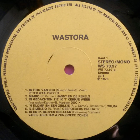 Various - 12 Hits (Wastora Presenteert) (LP) Vinyl LP Vinyl Zeer Goed / Hoesje Goed "VINYLSINGLES.NL"