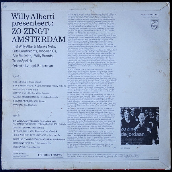 Various - Willy Alberti Presenteert: Zo Zingt Amsterdam (LP) 51270