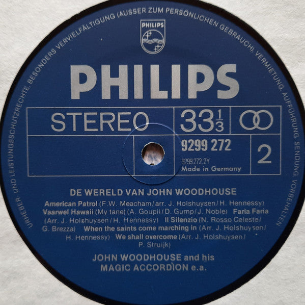 John Woodhouse - De Wereld Van John Woodhouse (LP) Vinyl LP Vinyl Very Good (VG) <br> Hoes Good Plus (G+)