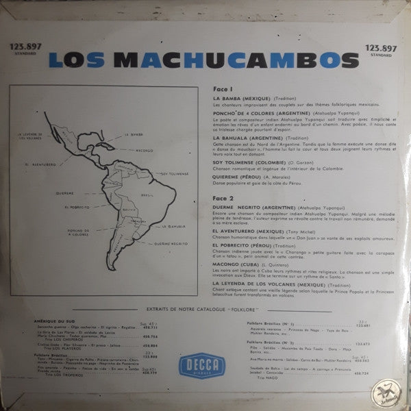 Los Machucambos - Los Machucambos (**") Vinyl LP 10" Vinyl Very Good (VG) <br> Hoes Good Plus (G+)