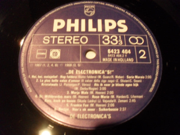 Electronica's - De Electronica's (LP) Vinyl LP Vinyl Very Good (VG) <br> Hoes Good Plus (G+)