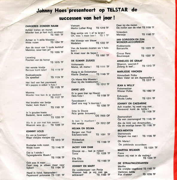 Jan Gorissen En Zijn Wonder-Accordeon - Slavenkoor (Zwarte Slaven) Vinyl Singles Vinyl Very Good (VG) <br> Hoes Good Plus (G+)