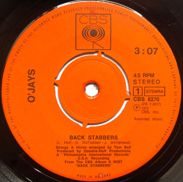 O'Jays - Back Stabbers Vinyl Singles