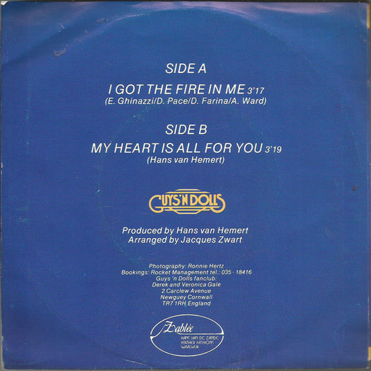 Guys 'N' Dolls - I Got The Fire In Me ** Vinyl Singles Media VG+ / Sleeve G+