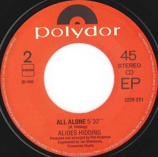 Alides Hidding - Hollywood Seven Vinyl Singles Vinyl Zeer Goed / Hoesje Generic "VINYLSINGLES.NL"