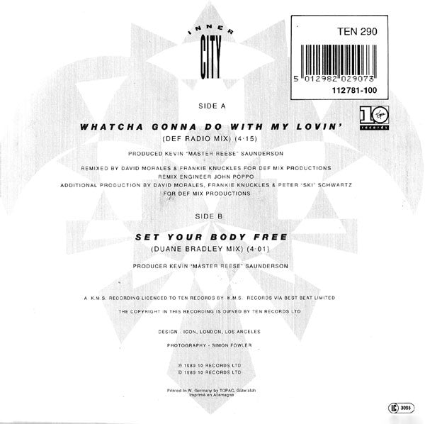 Inner City - Whatcha Gonna Do With My Lovin' Vinyl Singles Vinyl Very Good (VG) <br> Hoes Good Plus (G+)