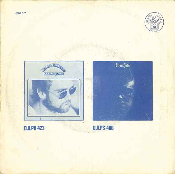 Elton John - Crocodile Rock Vinyl Singles Vinyl Very Good (VG) <br> Hoes Good Plus (G+)