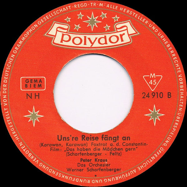 Peter Kraus - Western Rose Vinyl Singles Vinyl Very Good (VG) <br> Hoes Generic