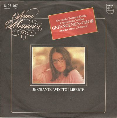 Nana Mouskouri - Je Chante Avec Toi Liberté Vinyl Singles Vinyl (VG) <br> Hoes (G+)