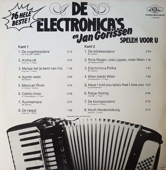 Electronica's En Jan Gorissen - De Electronica's En Jan Gorissen Spelen Voor U (LP) Vinyl LP Vinyl Zeer Goed / Hoesje Goed "VINYLSINGLES.NL"