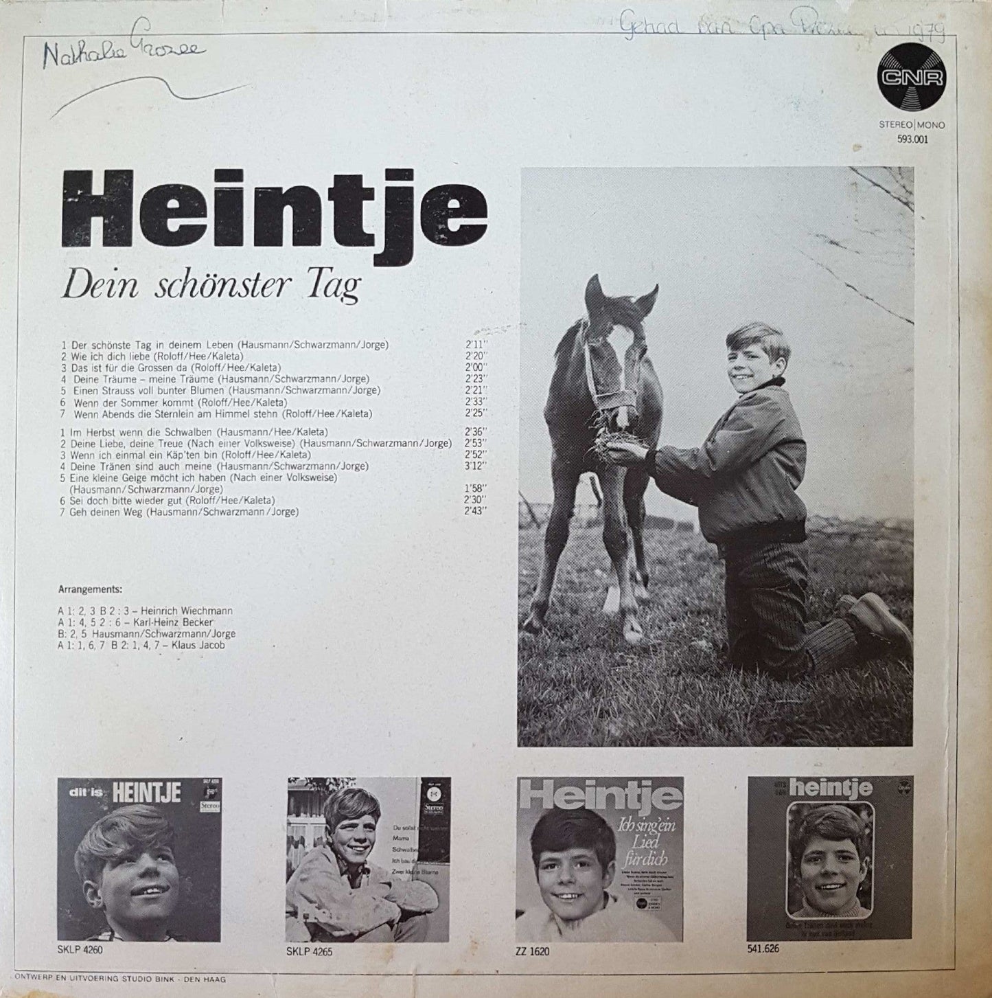 Heintje - Dein Schonster Tag (LP) Vinyl LP Vinyl Very Good (VG) <br> Hoes Good Plus (G+)