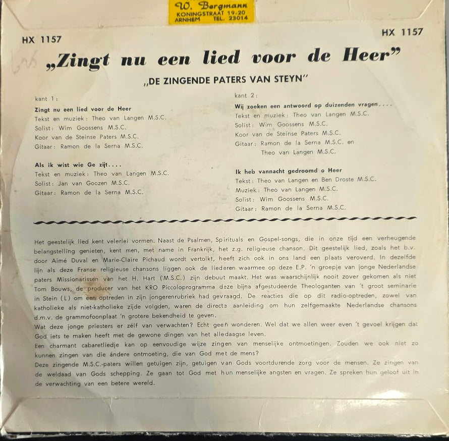 Zingende Paters Van Stein - Zingt Nu Een Lied Voor De Heer