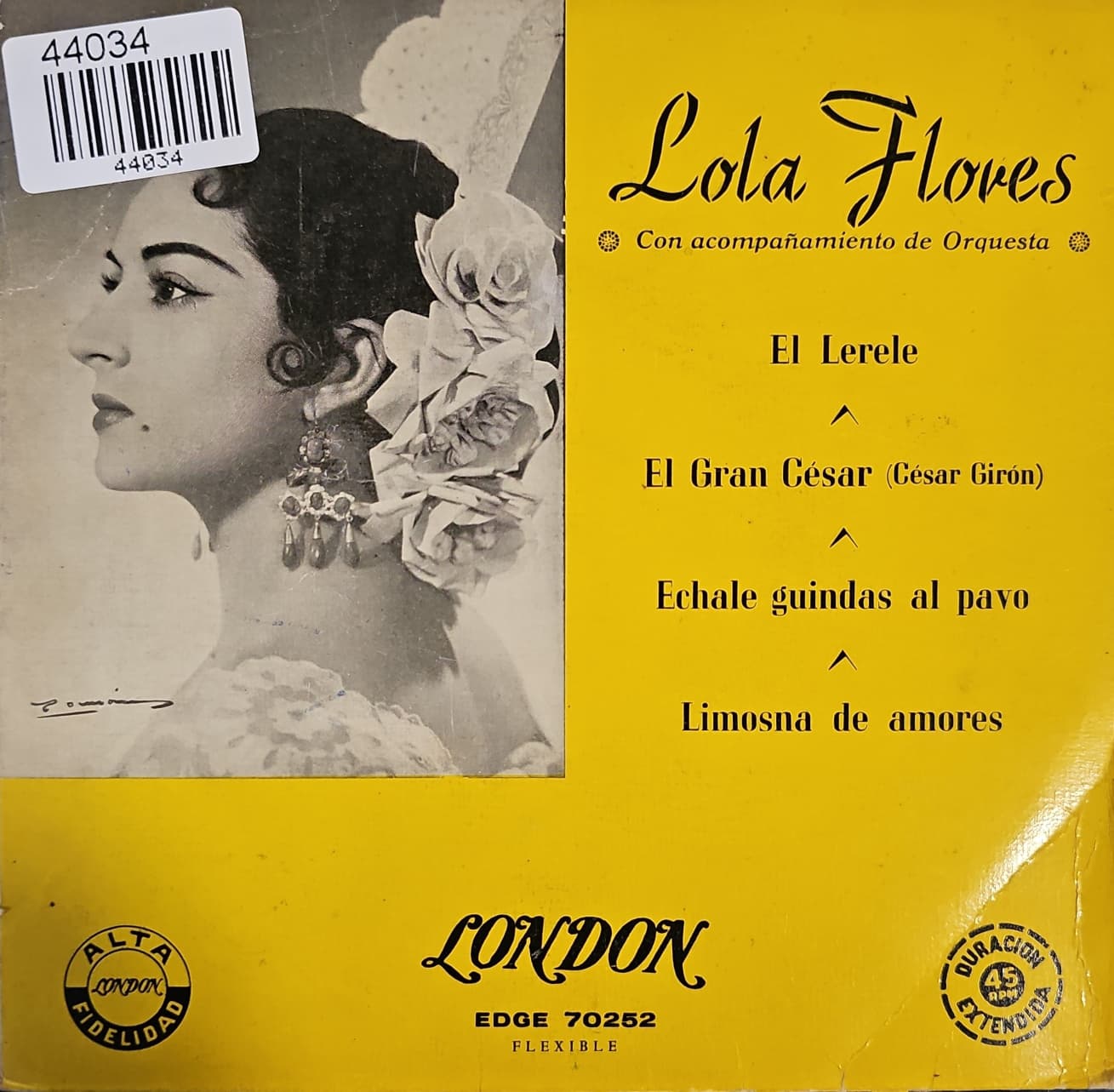 Lola Flores - Gritenme Piedras Del Campo Vinyl Singles Vinyl Zeer Goed / Hoesje Goed "VINYLSINGLES.NL"