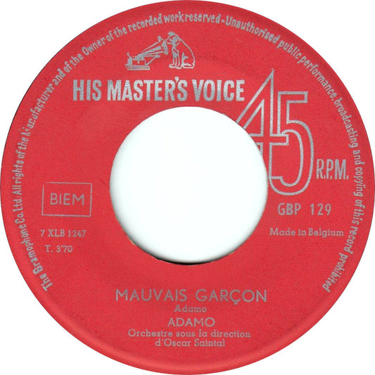 Adamo - La Nuit Vinyl Singles Vinyl Zeer Goed / Hoesje Generic "VINYLSINGLES.NL"