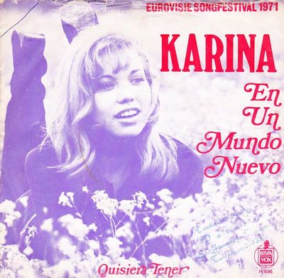 Karina - En Un Mundo Nuevo Vinyl Singles Vinyl (VG) <br> Hoes (G+)
