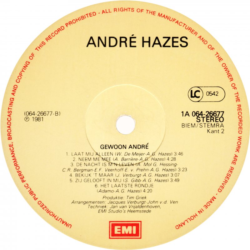 André Hazes - Gewoon André (LP)