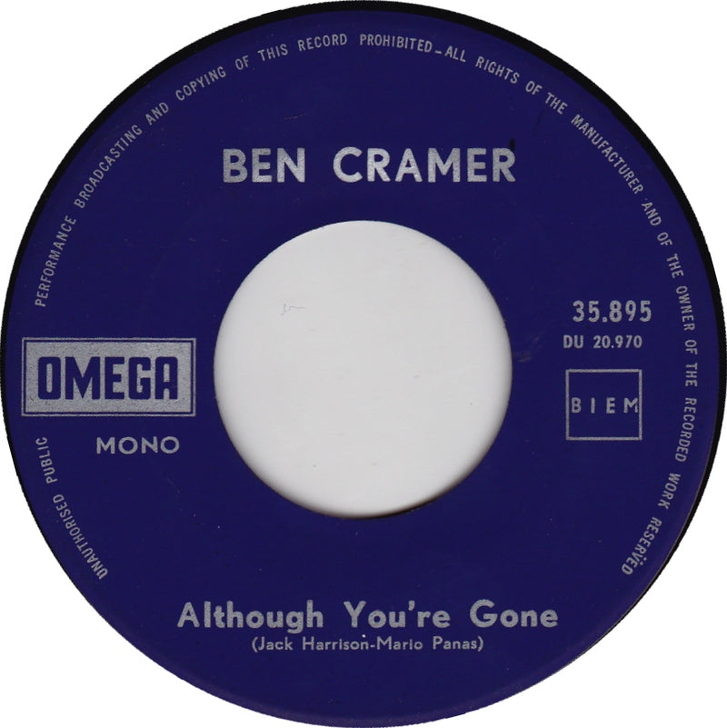 Ben Cramer - In The Night Vinyl Singles Vinyl Very Good (VG) <br> Hoes Generic