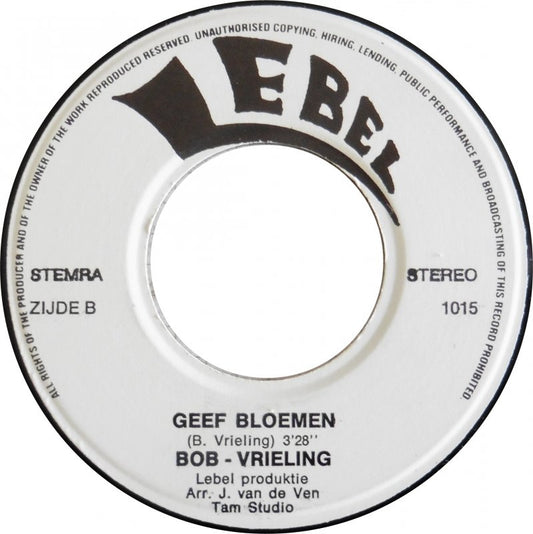 Bob Vrieling - Ave Maria Vinyl Singles Vinyl Zeer Goed / Hoesje Generic "VINYLSINGLES.NL"