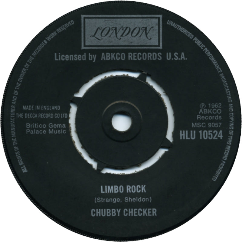Chubby Checker - Limbo Rock Vinyl Singles Vinyl Very Good (VG) <br> Hoes Good Plus (G+)
