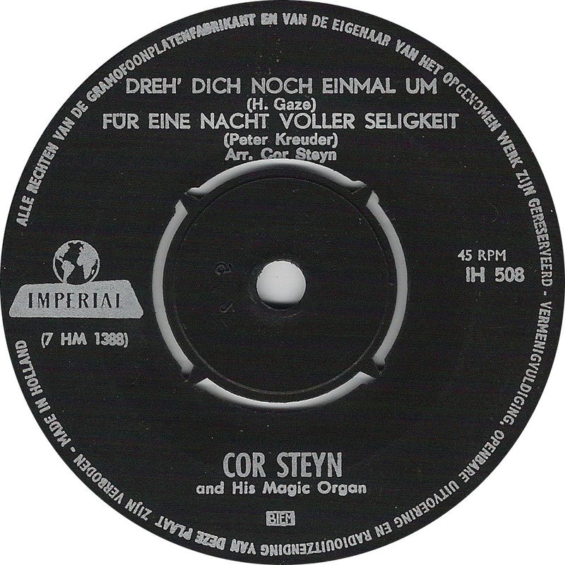 Cor Steyn - Cor Steyn And His Magic Organ Vinyl Singles EP Vinyl Very Good (VG) <br> Hoes Good Plus (G+)
