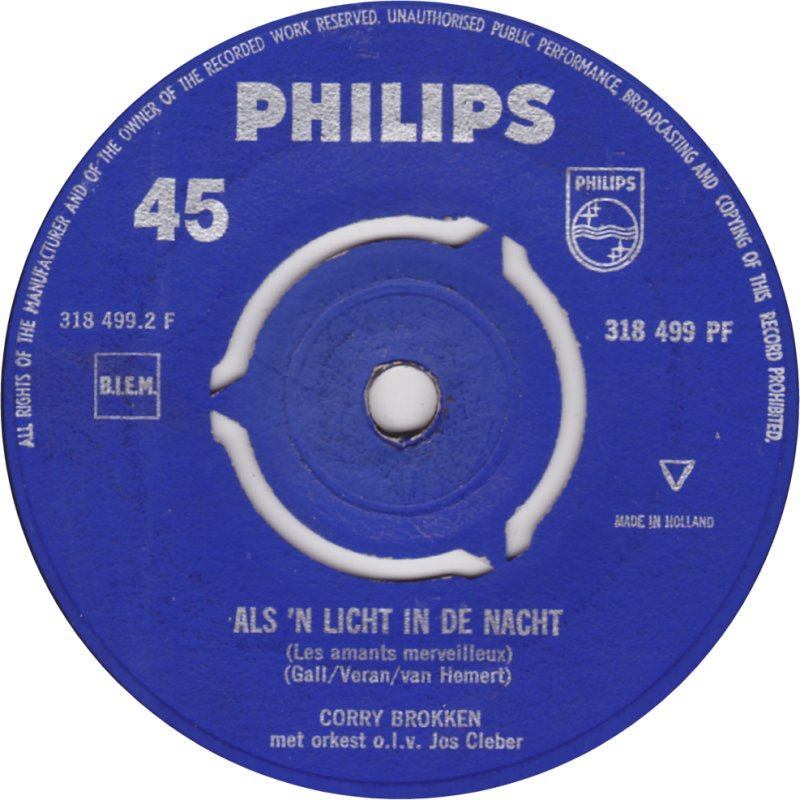 Corry Brokken - Nooit Krijg Ik Spijt Vinyl Singles Vinyl Very Good (VG) <br> Hoes Generic