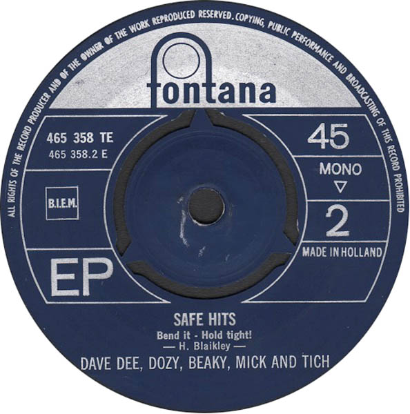 Dave Dee, Dozy, Beaky, Mick & Tich - Save Hits Vinyl Singles EP Vinyl Very Good (VG) <br> Hoes Good Plus (G+)