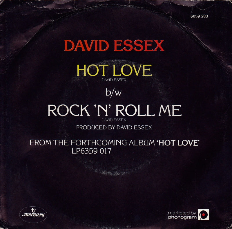 David Essex - Hot Love Vinyl Singles Vinyl Very Good (VG) <br> Hoes Good Plus (G+)