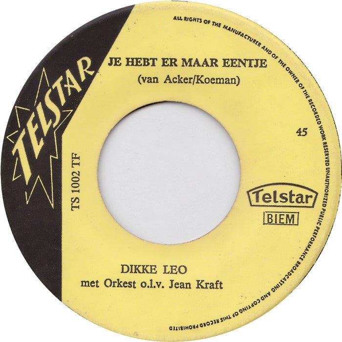 Dikke Leo - De Schoorsteenveger (B-Keus) Vinyl Singles Vinyl Goed / Hoes Generic