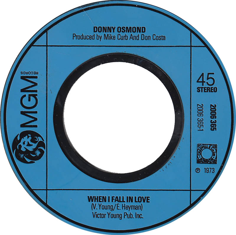 Donny Osmond - When I Fall In Love Vinyl Singles