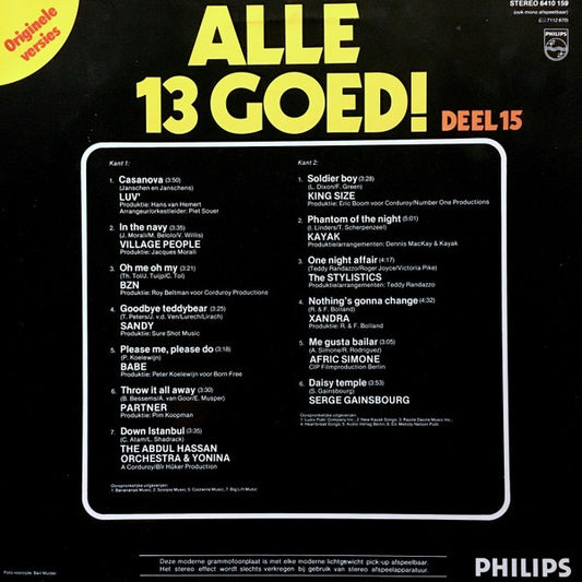 Various - Alle 13 Goed! Deel 15 (LP) Vinyl LP Vinyl Zeer Goed / Hoesje Goed "VINYLSINGLES.NL"