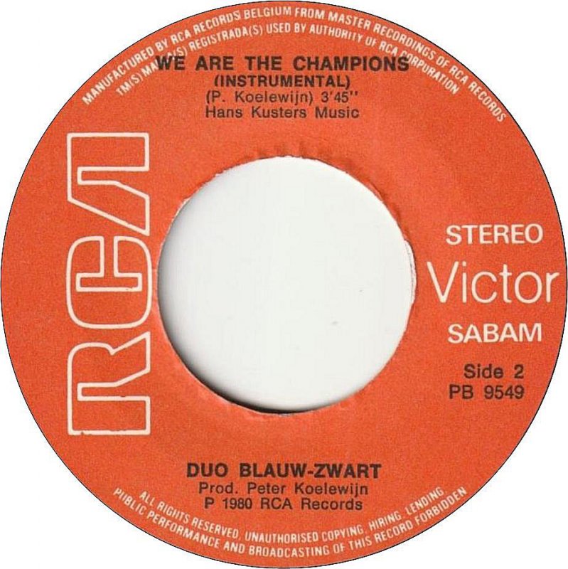 Duo Blauw-Zwart – We Are The Champions
