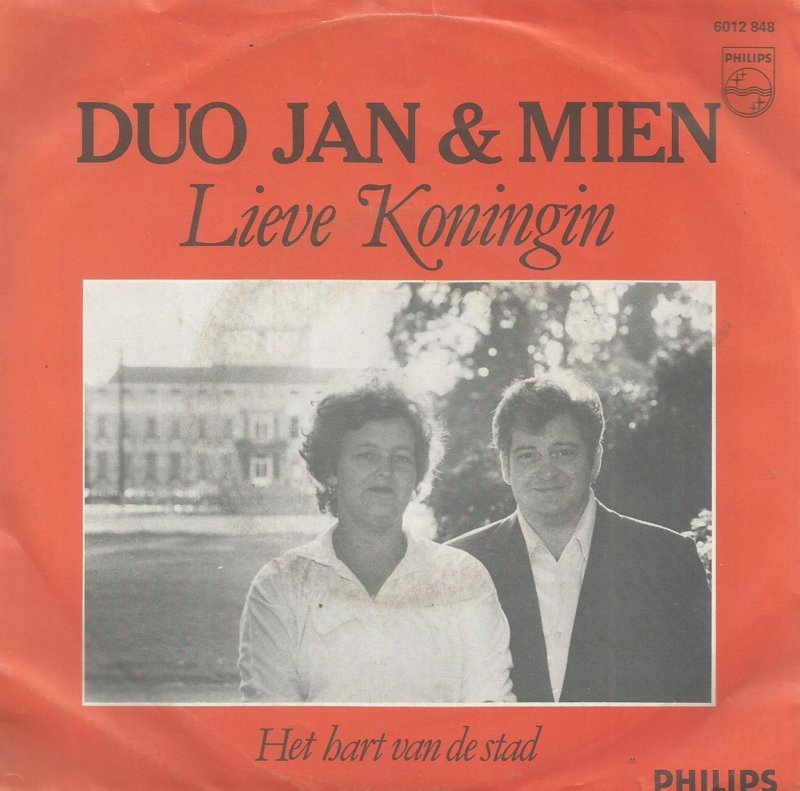 Duo Jan en Mien - Lieve Koningin Vinyl Singles Vinyl Very Good (VG) <br> Hoes Good Plus (G+)