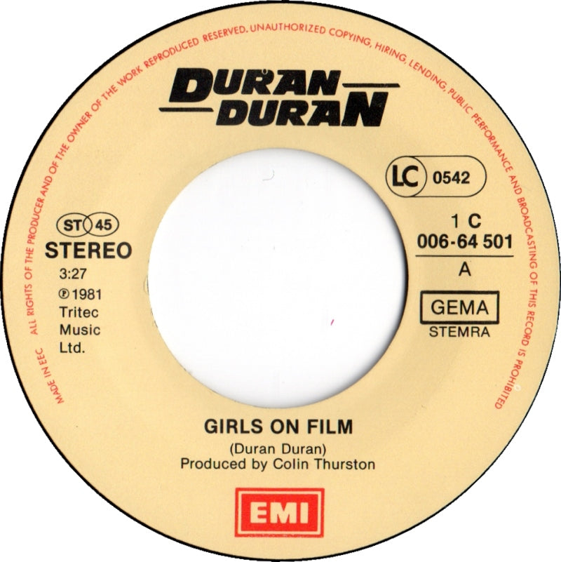Duran Duran - Girls On Film Vinyl Singles